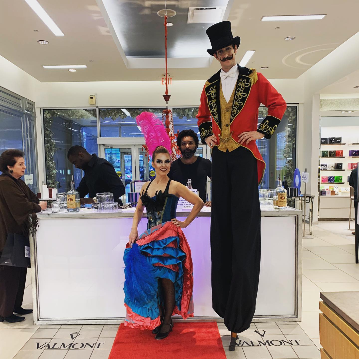 Costumed promotional performers at a Saks Fifth Avenue activation